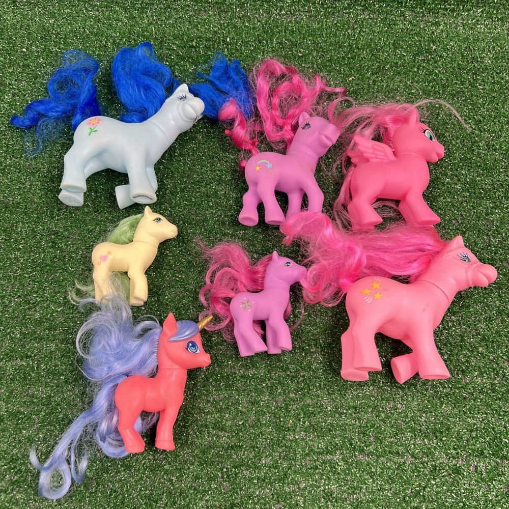Mixed Lot Of‎ Brushable Hair Toy Ponies Various Colors